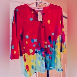 Blouse multicolor pink,yellow,blue,green